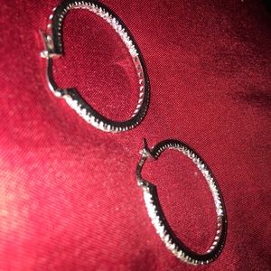 Sterling silver medium hoop earrings